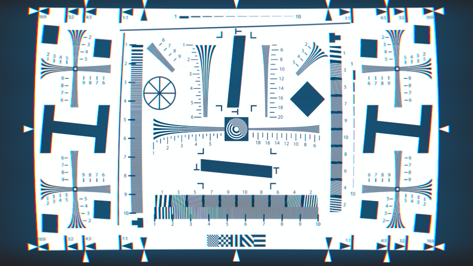 Anamorphic applied to ISO 12233 chart