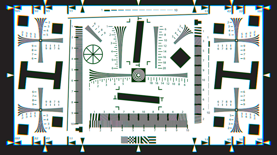 Chromatic Aberration applied to ISO 12233 chart