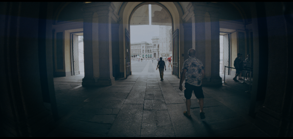 Image Circle applied to Image 3 · color-graded image captured with an iPhone 17 Pro and a 1.55× anamorphic adapter (ProRes RAW Open Gate)