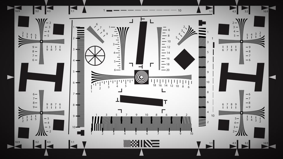 Vignette applied to ISO 12233 chart
