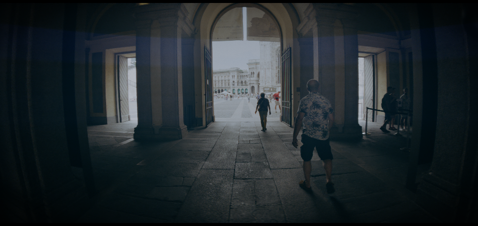 Vignette applied to Image 3 · color-graded image captured with an iPhone 17 Pro and a 1.55× anamorphic adapter (ProRes RAW Open Gate)